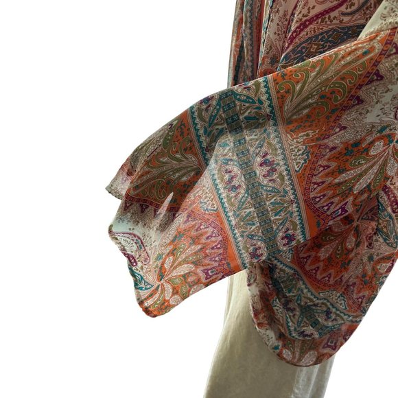 Kimono Floral Boho Chic Floral Print Layering L Size - Picture 3 of 6